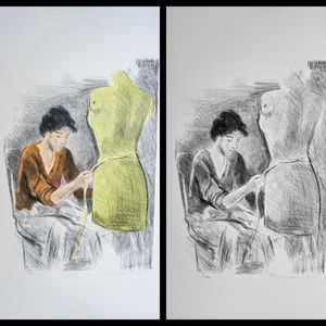 Raphael Soyer Seamstress II Portfolio )@ Pieces) Hand Signed Numbered Lithograph